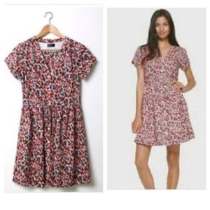 Gap short sleeve button down floral dress